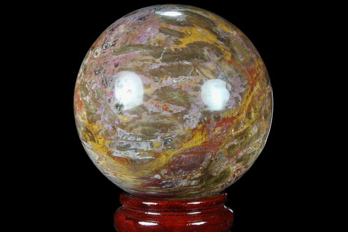 Colorful Petrified Wood Sphere - Madagascar #81542